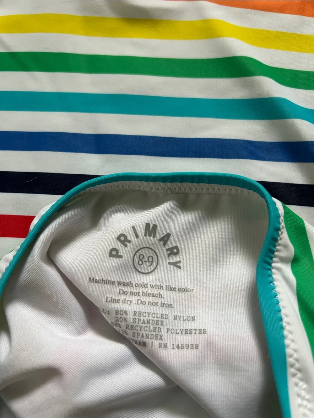 Primary Girls' Rainbow Stripe Tankini Set - Multicolor